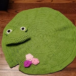 Newborn lily pad with frog hat
